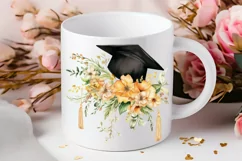 Floral Graduation Caps Sublimation PNG Clipart Product Image 2