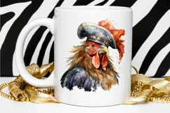 Rooster Pirate Watercolor Sublimation PNG Clipart Product Image 2