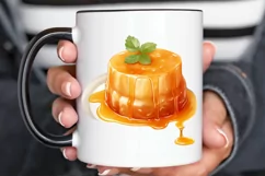 Watercolor Crème Caramel PNG Clipart Product Image 2