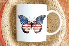 Patriotic American Flag Butterfly PNG Clipart Product Image 2