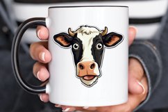 Funny Cow Face Sticker PNG Clipart Product Image 2