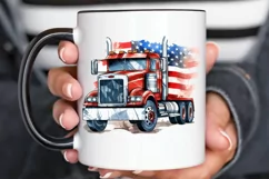 Patriotic Truck Sublimation PNG Clipart Product Image 2