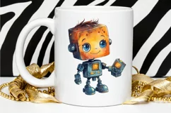 Robot Boy Watercolor Sublimation PNG Clipart Product Image 2
