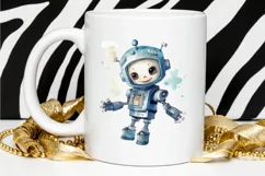 Robot Boy Watercolor Sublimation PNG Clipart Product Image 2
