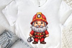 Funny Fireman Gnome Sublimation PNG Clipart Product Image 2