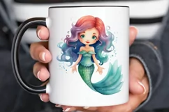 Cute Mermaid Watercolor PNG Clipart Product Image 2