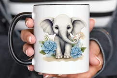 Flower Baby Elephant Sublimation PNG Clipart Product Image 2