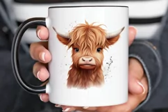 Baby Highland Cow Illustrations PNG Clipart Product Image 2