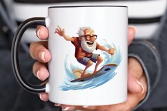 Funny Grandpa Surfing PNG Clipart Product Image 2