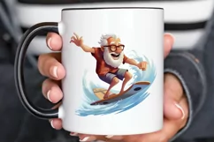 Funny Grandpa Surfing PNG Clipart Product Image 2