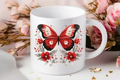 Floral Red Butterfly Couple PNG Clipart Product Image 2