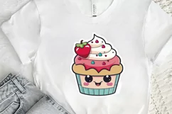 Cute Kawaii Cupcakes Valentine Stickers PNG Clipart Product Image 2