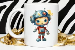 Robot Boy Watercolor Sublimation PNG Clipart Product Image 2
