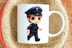 Cute Police Officer Boy PNG Clipart Product Image 2