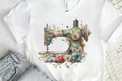 Watercolor Floral Sewing Machines PNG Clipart Product Image 2