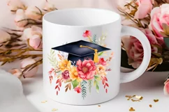 Floral Graduation Caps Sublimation PNG Clipart Product Image 2