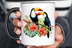 Toucans in Rainforest Sublimation PNG Clipart Product Image 2
