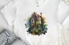 Watercolor Gothic House Clipart PNG Clipart Product Image 2