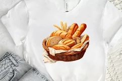 Bread Basket Watercolor Sublimation PNG Clipart Product Image 2