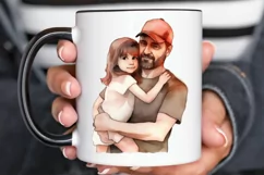 Dad and Daughter Father's Day PNG Clipart Product Image 2