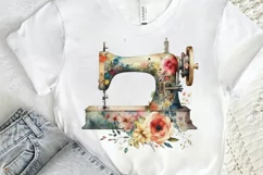 Watercolor Floral Sewing Machines PNG Clipart Product Image 2