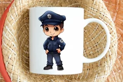 Cute Police Officer Boy PNG Clipart Product Image 2