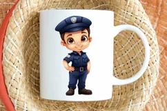 Cute Police Officer Boy PNG Clipart Product Image 2