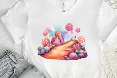 Watercolor Candy Planet Landscape PNG Clipart Product Image 2