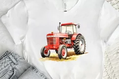 Farm Tractor Watercolor Sublimation PNG Clipart Product Image 2