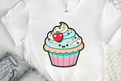 Cute Kawaii Cupcakes Valentine Stickers PNG Clipart Product Image 2