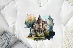 Watercolor Gothic House Clipart PNG Clipart Product Image 2