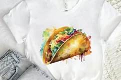 Watercolor Taco clipart png clipart Product Image 2
