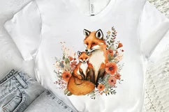 Watercolor Cute Mom And Baby Fox PNG Clipart Product Image 2