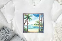 Ocean Window Watercolor PNG Clipart Product Image 2