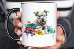 Watercolor Dog and Books PNG Clipart Product Image 3