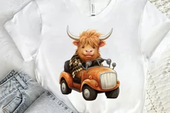 Cute Highland Cow Sublimation PNG Clipart Product Image 2