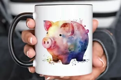 Watercolor Piggy Bank PNG Clipart Product Image 3