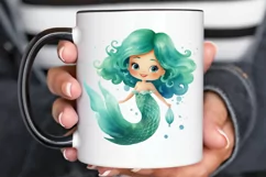 Cute Mermaid Watercolor PNG Clipart Product Image 2