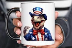Funny 4th of July T-rex Sublimation PNG Clipart Product Image 2