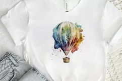 Watercolor Hot Air Balloon PNG Clipart Product Image 2