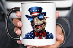 Funny 4th of July T-rex Sublimation PNG Clipart Product Image 2