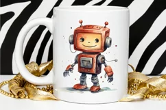 Robot Boy Watercolor Sublimation PNG Clipart Product Image 2