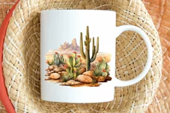 Cactus House Watercolor Sublimation PNG Clipart Product Image 2