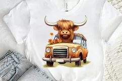 Cute Highland Cow Sublimation PNG Clipart Product Image 2