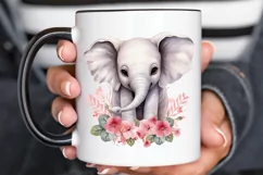 Flower Baby Elephant Sublimation PNG Clipart Product Image 2