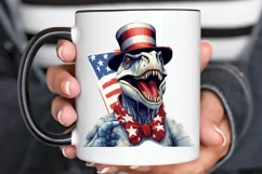 Funny 4th of July T-rex Sublimation PNG Clipart Product Image 2