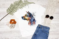 Watercolor Patriotic Dog PNG Clipart Product Image 2