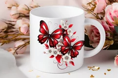 Floral Red Butterfly Couple PNG Clipart Product Image 2