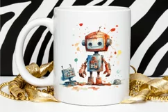 Robot Boy Watercolor Sublimation PNG Clipart Product Image 2