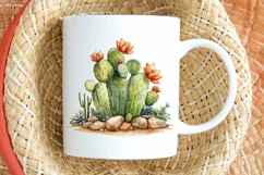 Cactus House Watercolor Sublimation PNG Clipart Product Image 2